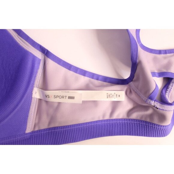 Victoria's Secret X Sport Bra 38D Purple Heather Zipper Front Padded Underwire - Picture 8 of 15